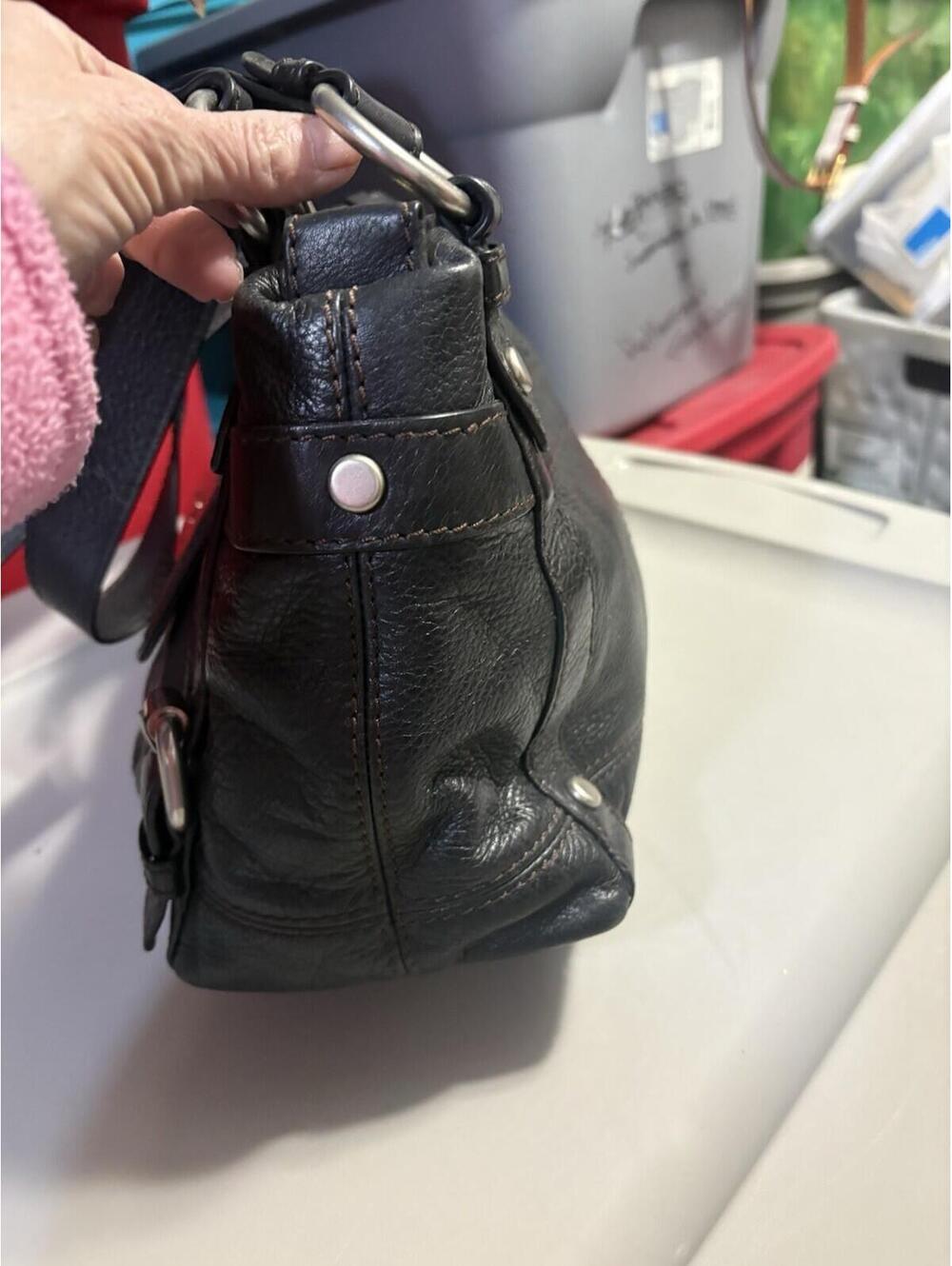 FOSSIL LONG LIVE VINTAGE BLACK LEATHER Shoulder Bag. Lots Of Space - Picture 7 of 16